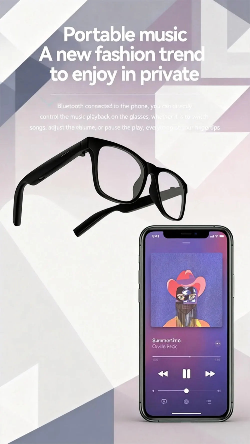 Chotog D11 Smart Glasses Wireless Bluetooth Headphones With Mic