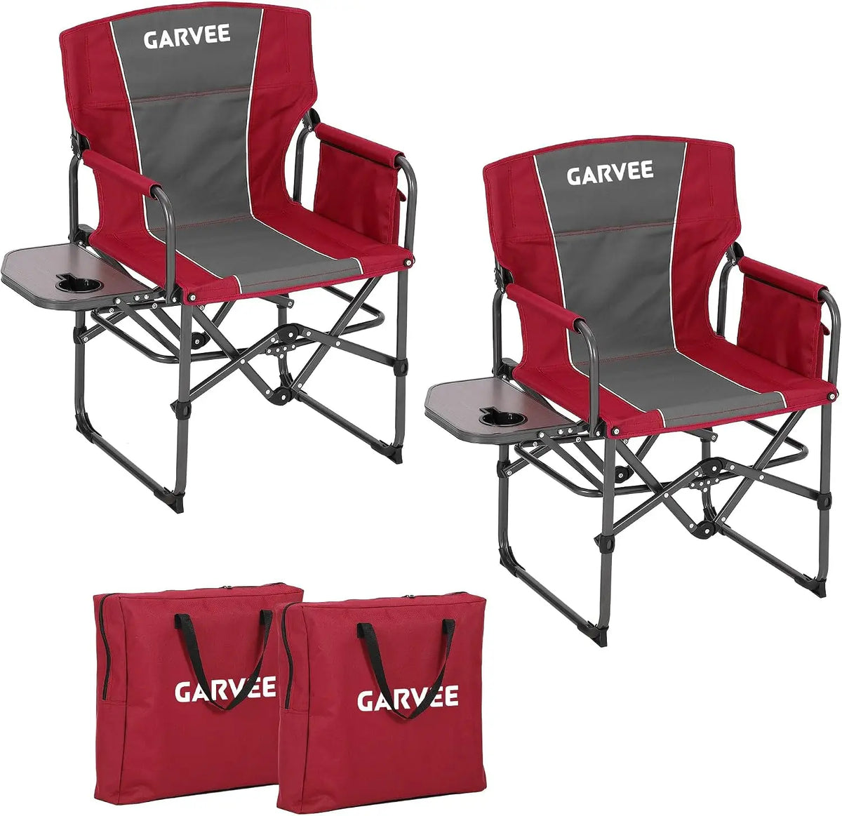 Tacleekii Folding Camping Director Chair With Side Table For Adults