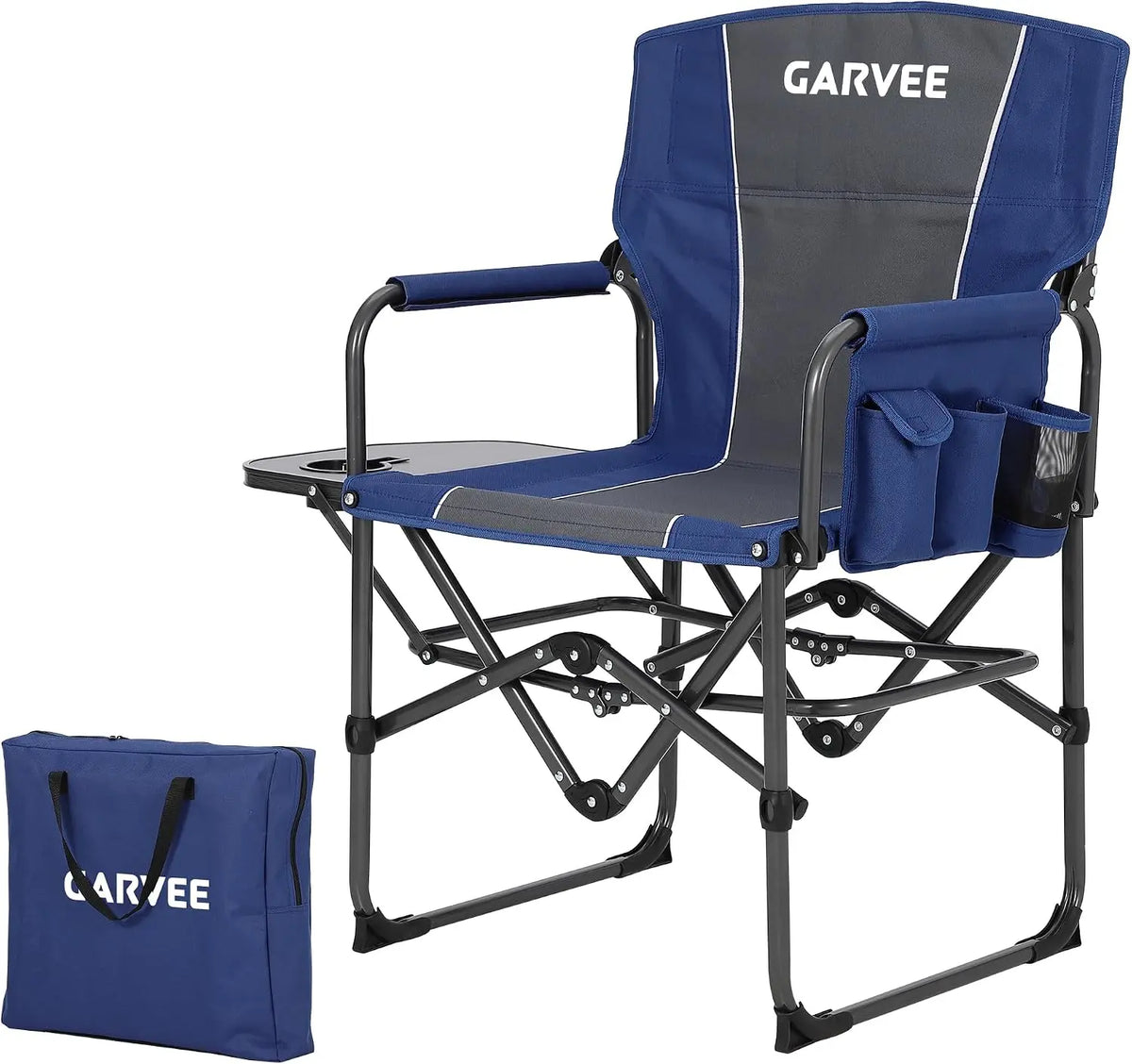 Tacleekii Folding Camping Director Chair With Side Table For Adults
