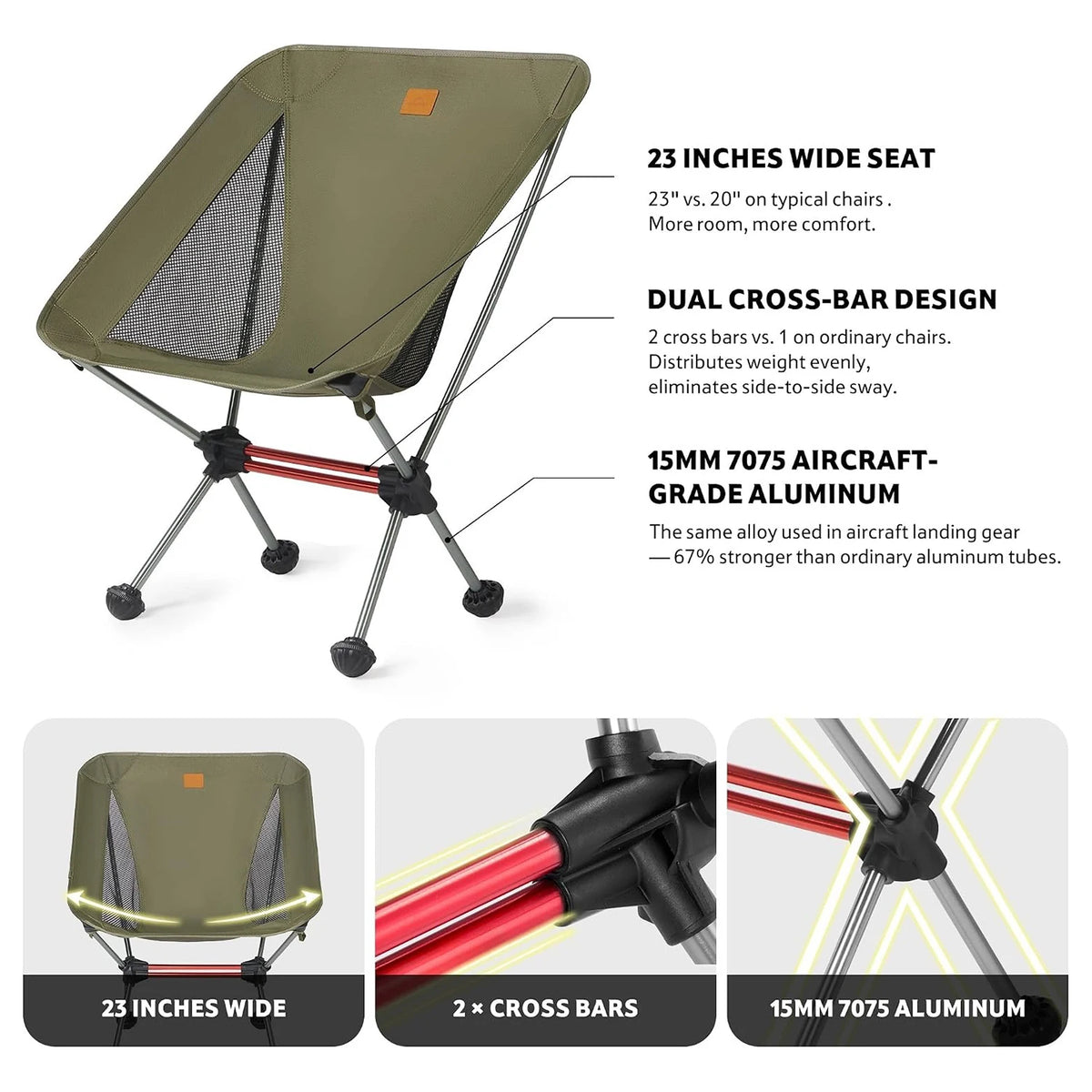 Naturehike Ultralight Foldable Camping Chair With Anti Sinking Feet