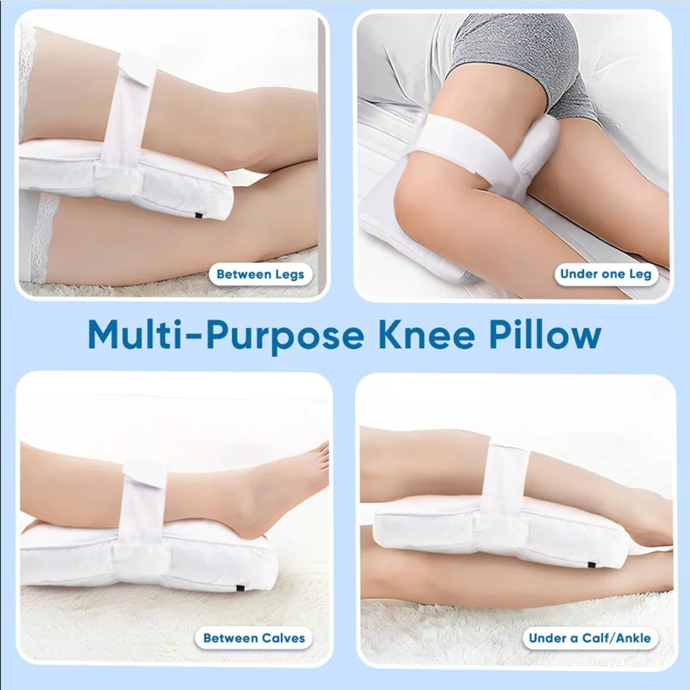 Memory Foam Knee Pillow For Side Sleepers With Straps