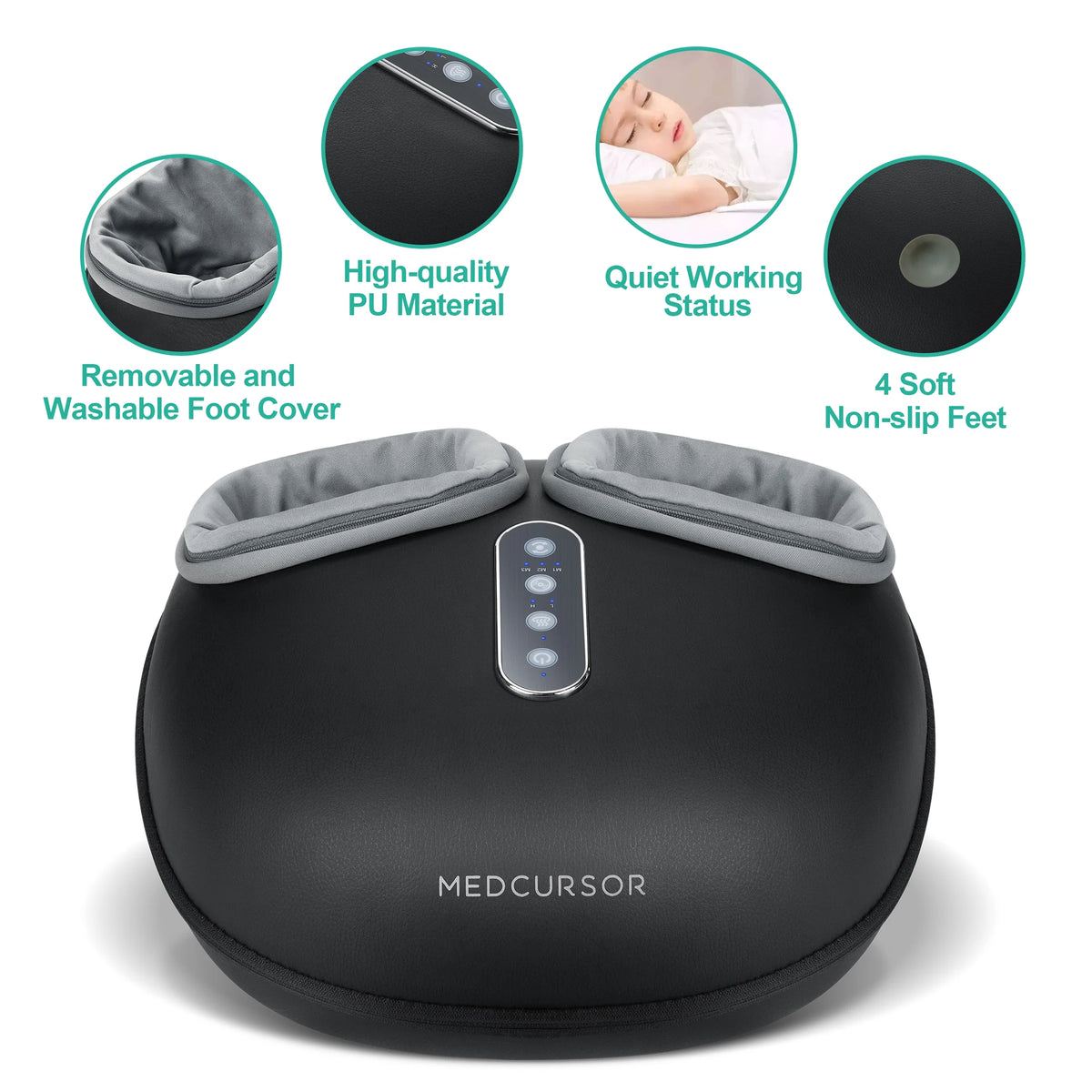 Medcursor Shiatsu Foot Massager With Heat Roller For Pain Relief