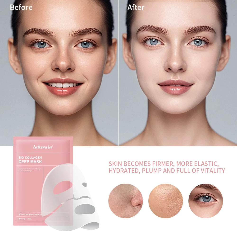 Bio-Collagen Deep Face Mask Deep Hydrating Shrink Pores Overnight Moisturizing Improving Elasticity Brightening Face Skin Care