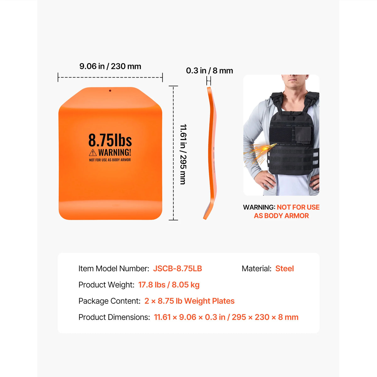 SucceBuy Steel Curved Weight Vest Plates For Strength Training