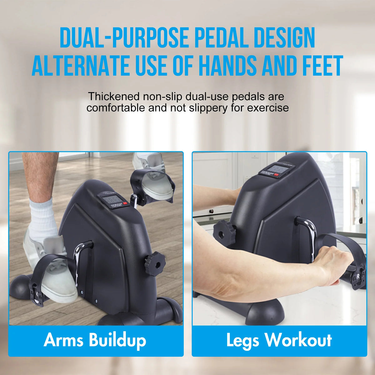 Mini Motorized Pedal Exerciser Featuring Digital LCD Display