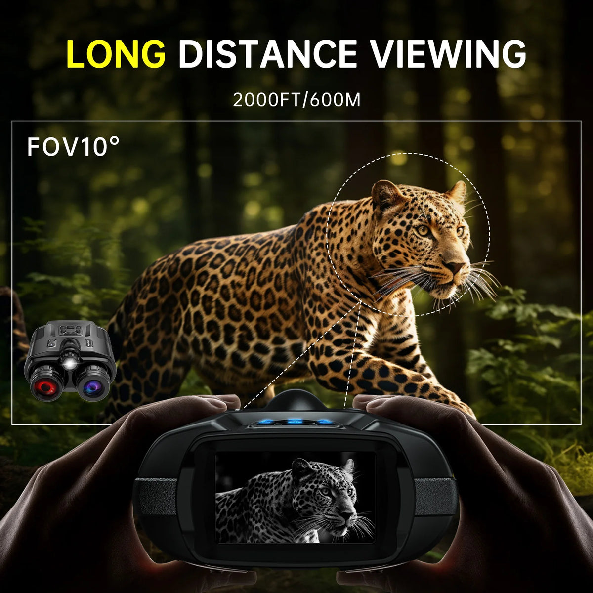 DIYIMIN 8X Digital Zoom Night Vision Binoculars For Outdoor Surveillance