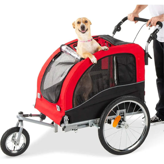 Dual Purpose Dog Bike Trailer And Pet Stroller With Hitch