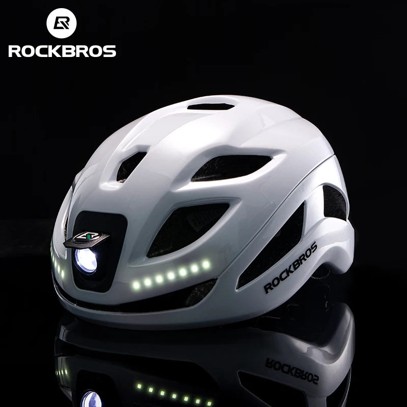 Rockbros Rechargeable Led Cycling Helmet For Night Safety