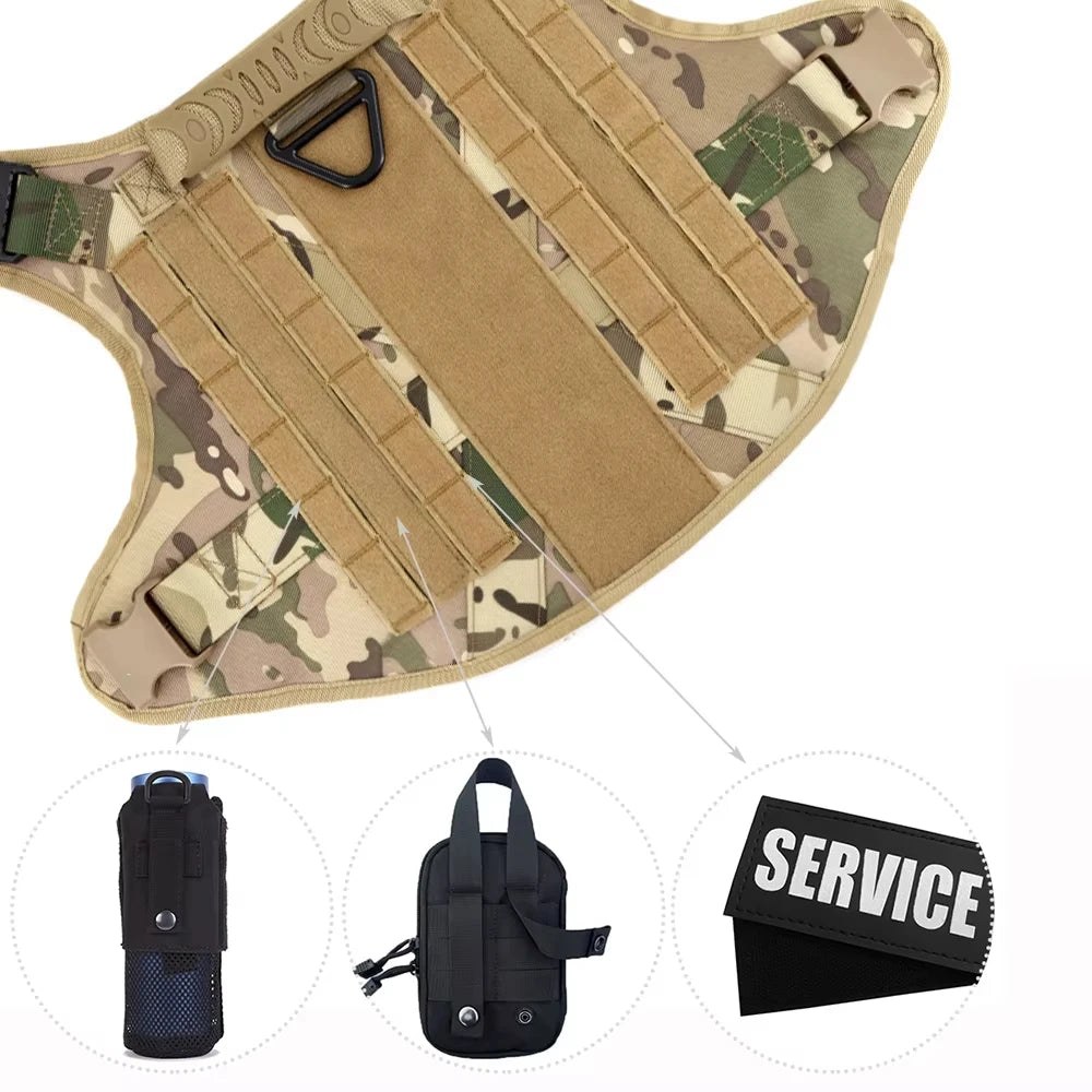 Tactical Military Nylon Dog Harness Vest Accessories Set