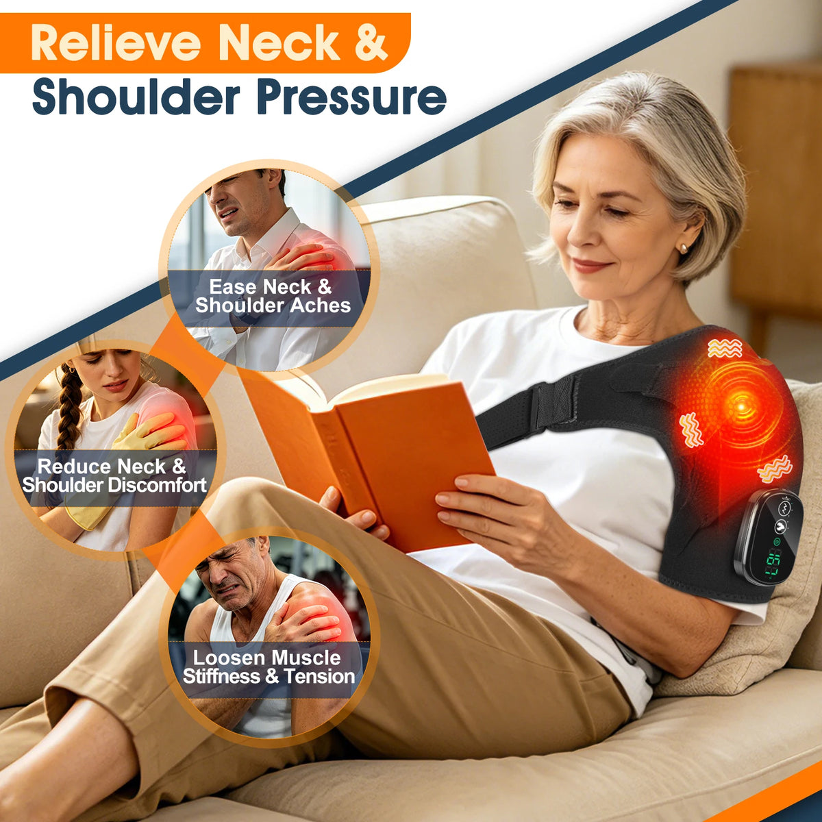 Hailicare Heated Electric Shoulder Vibration Massage Belt