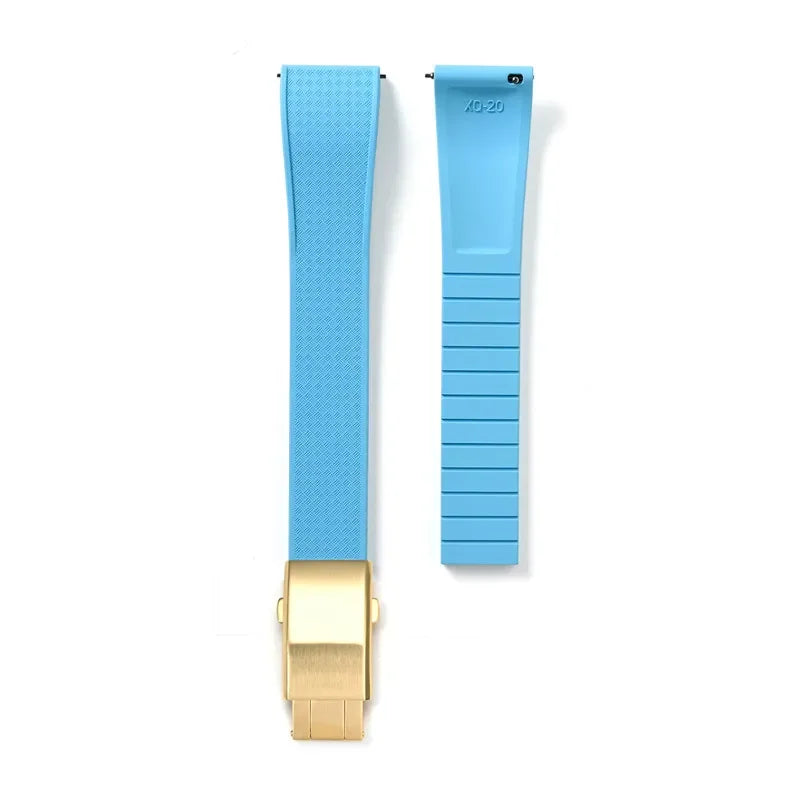 FKM Fluoro Rubber Watch Band With Quick Release Folding Buckle