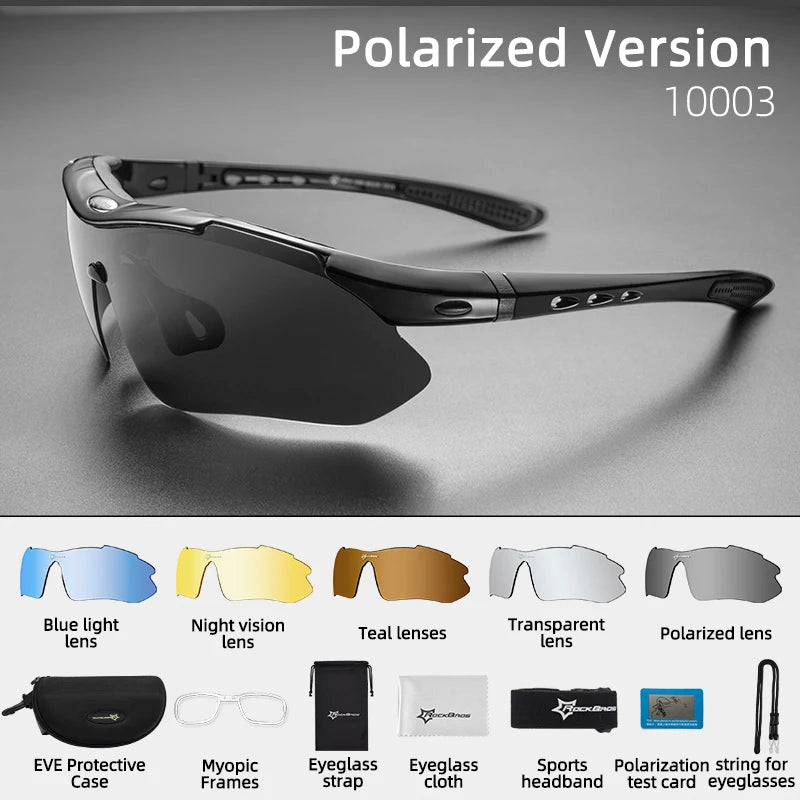 Rockbros Polarized Cycling Sunglasses With Replaceable Lenses