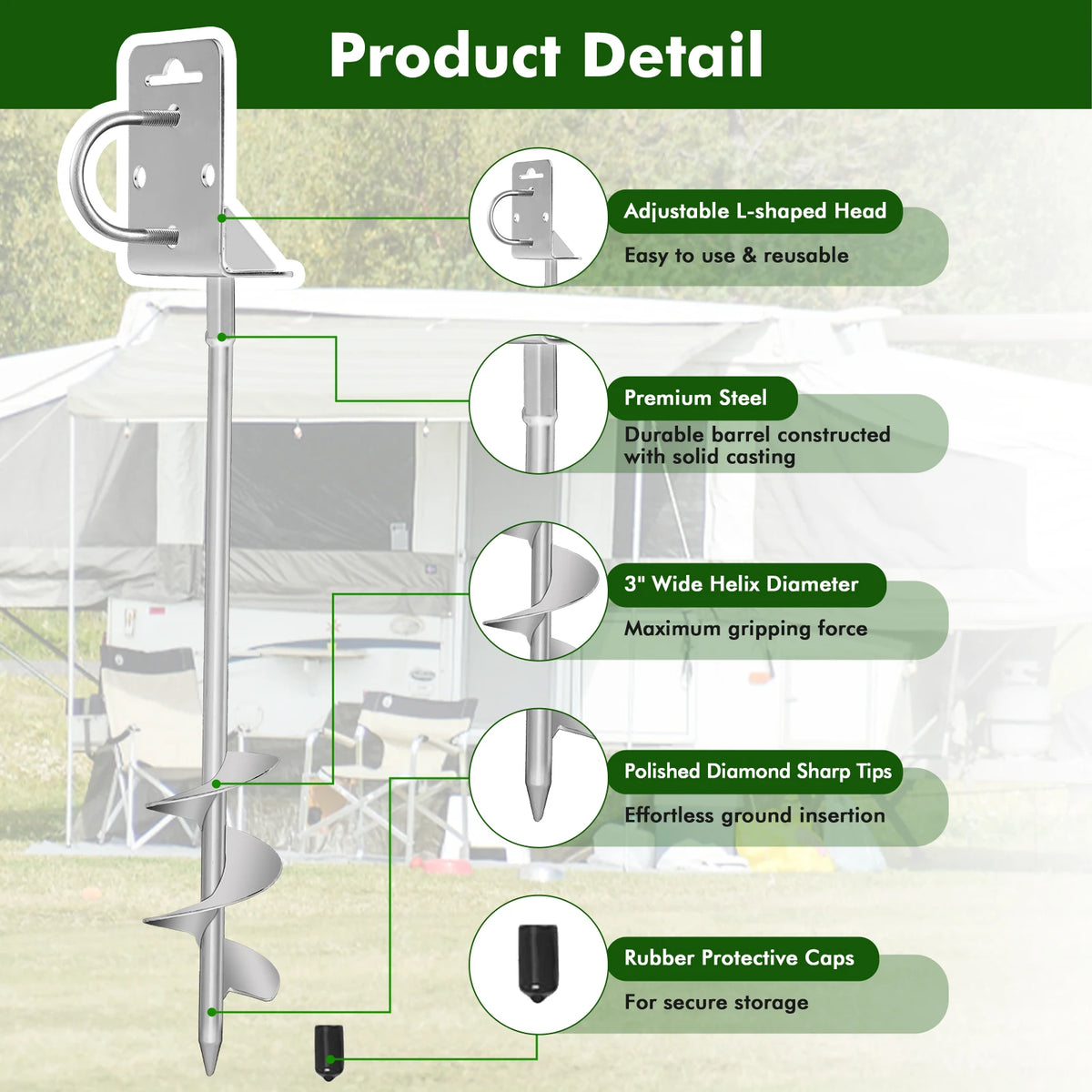 Stainless Steel Ground Anchors For Shed Trampoline Tent Fence