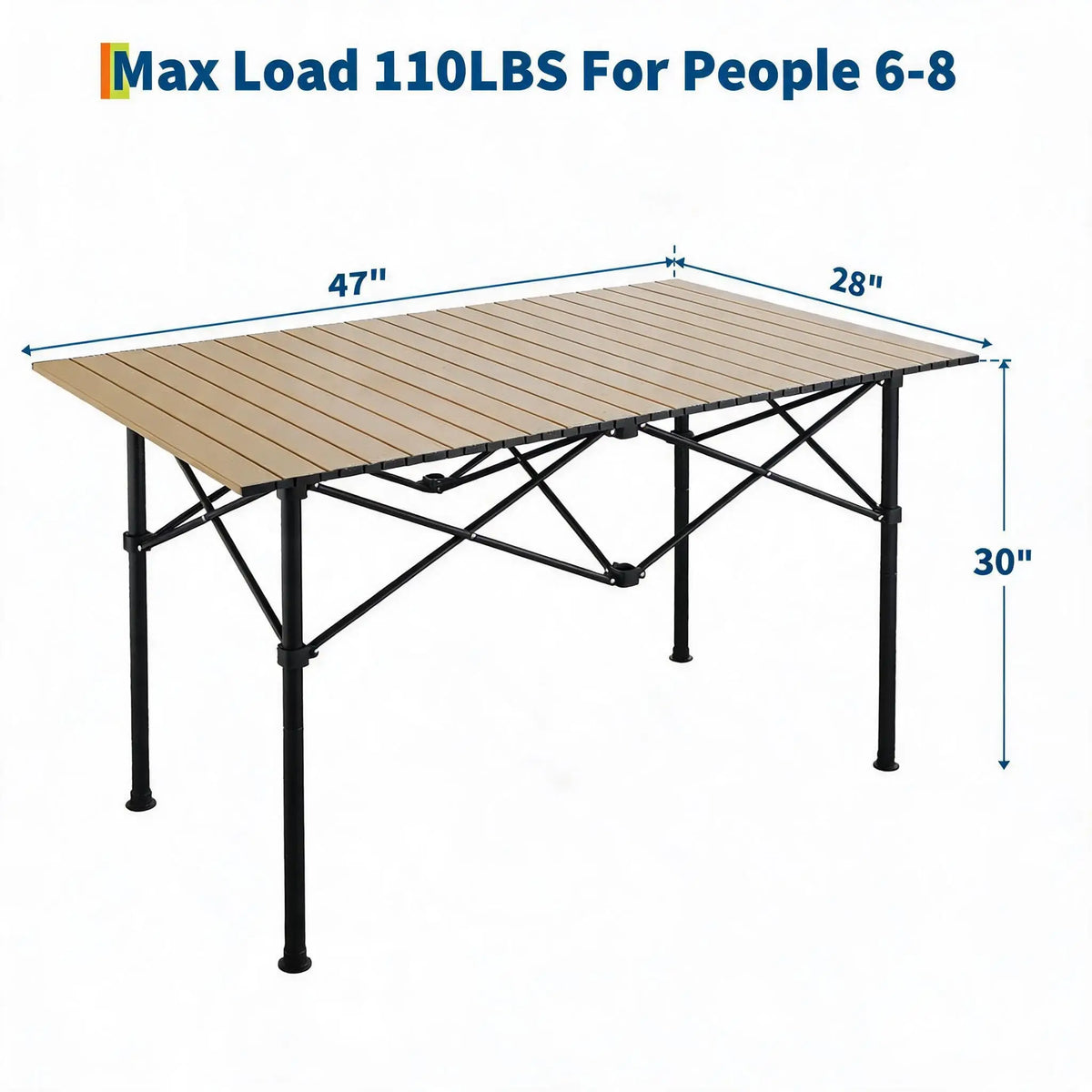 HiMISS Portable Folding Aluminum Camping Table With Carry Bag