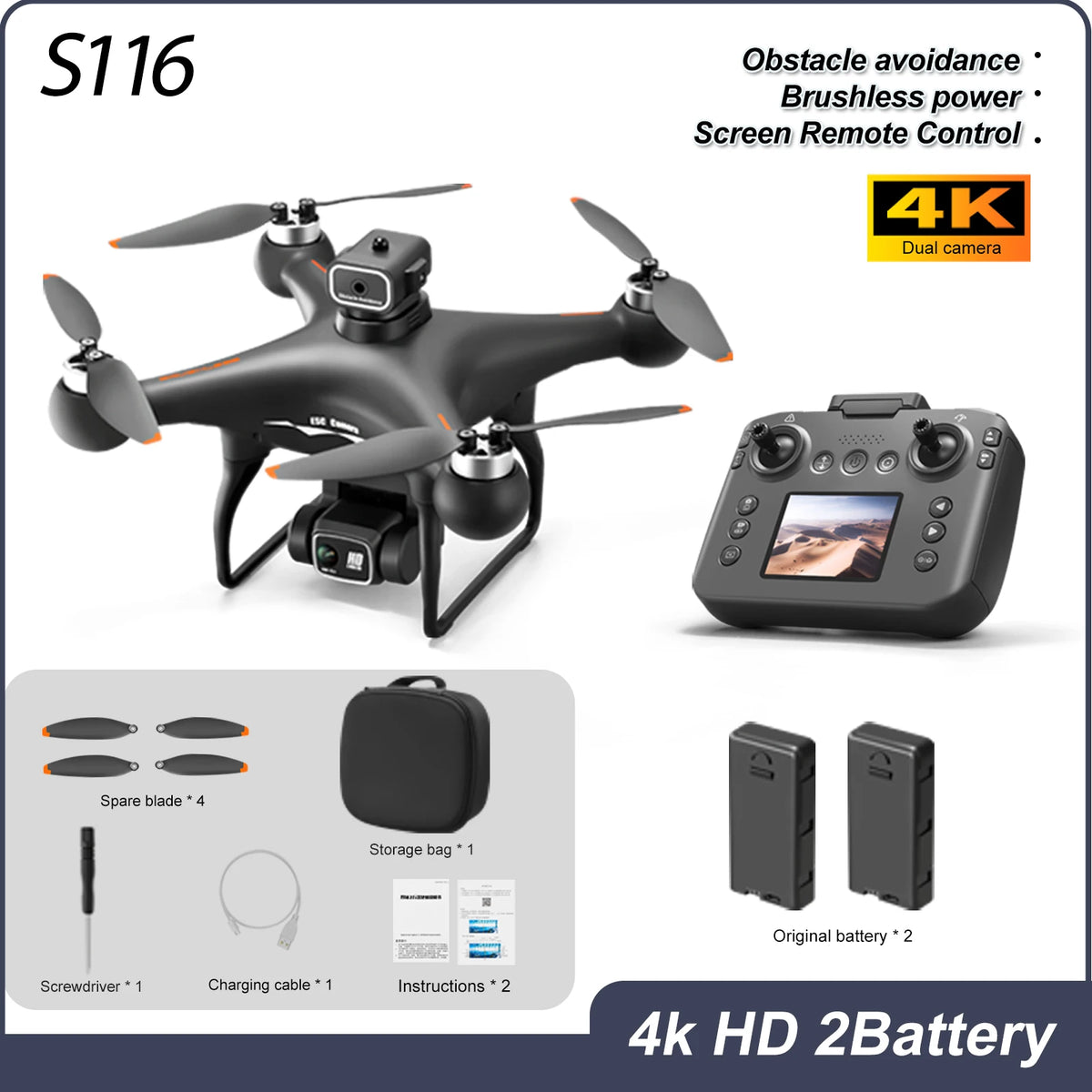 ZNLYRION Brushless RC Drone With Dual Camera And WiFi FPV