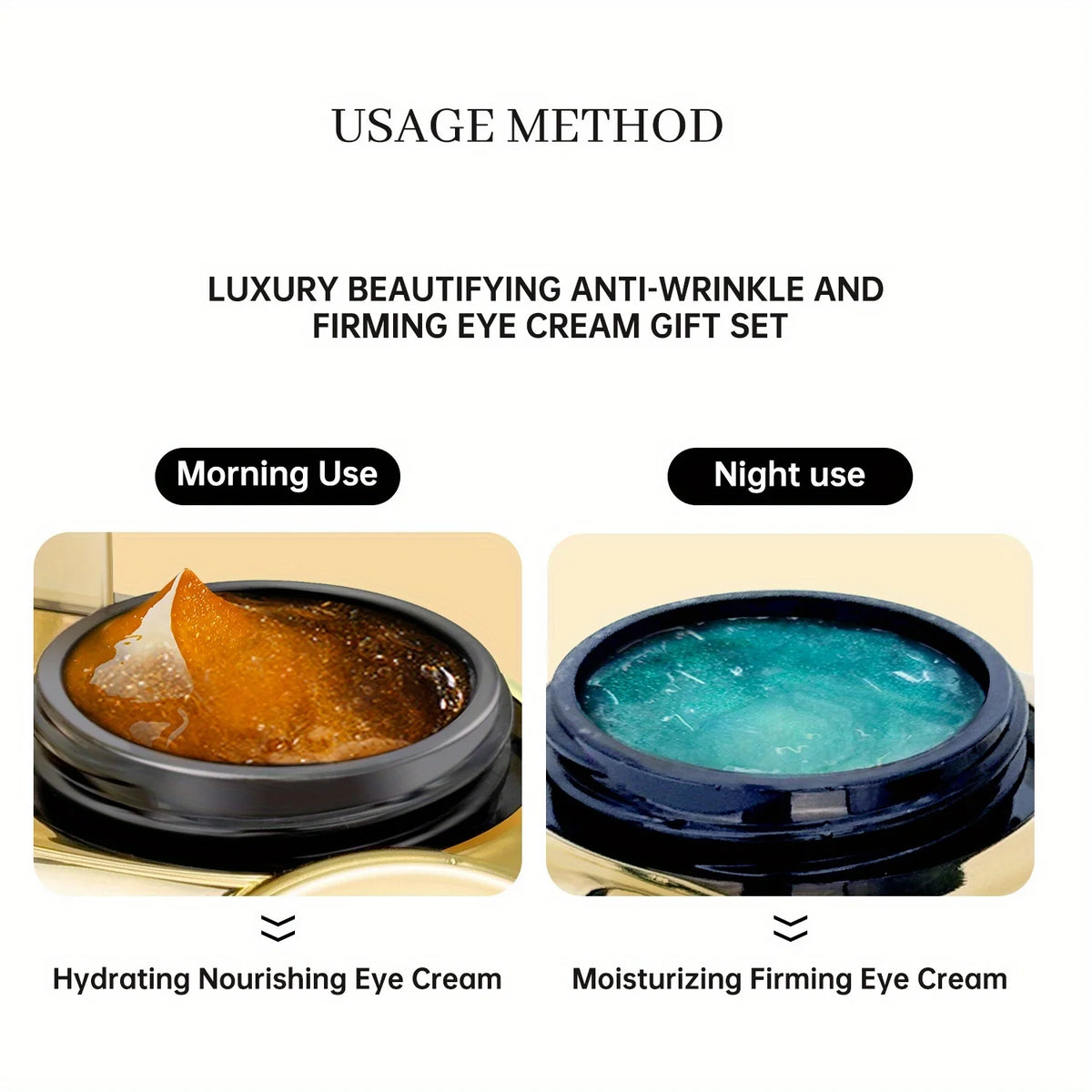 Day and Night Eye Cream Firming & Hydrating Set – with Niacinamide, Hyaluronic Acid for Eye Area Moisturizing and Skin Care.