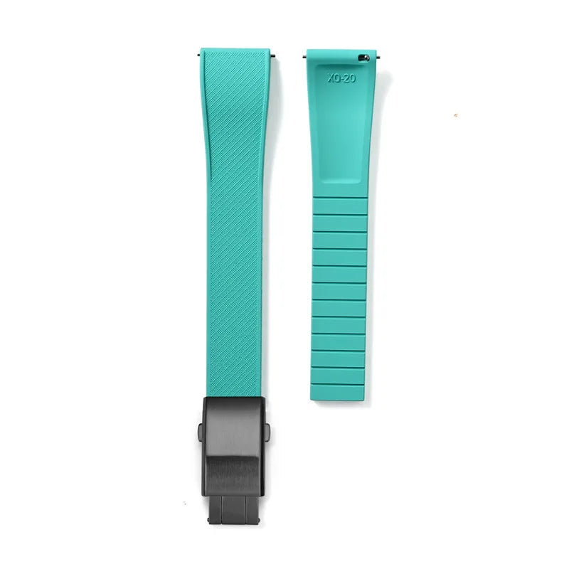 FKM Fluoro Rubber Watch Band With Quick Release Folding Buckle