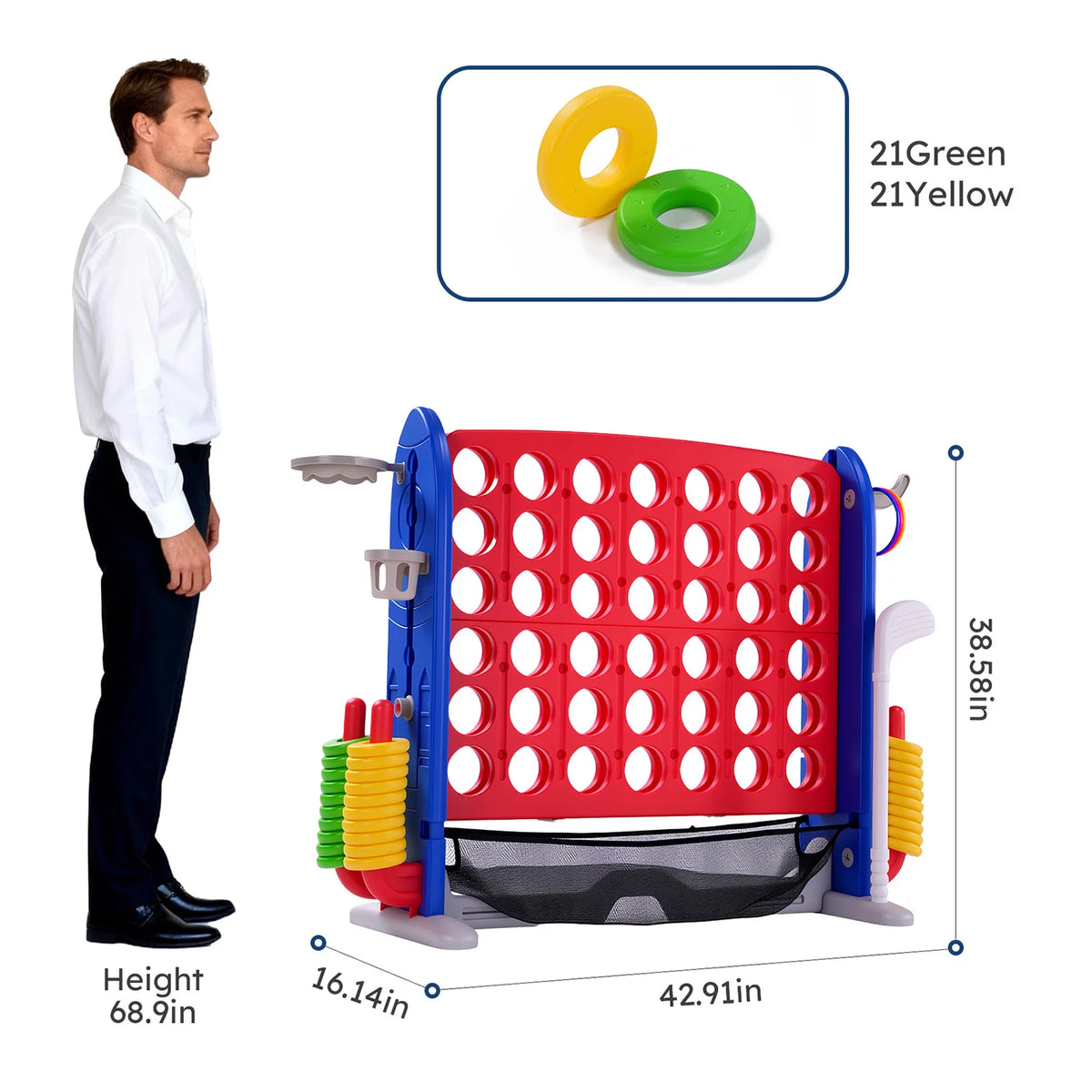 Giant Connect Basketball Hoop Ring Toss Outdoor Yard Game