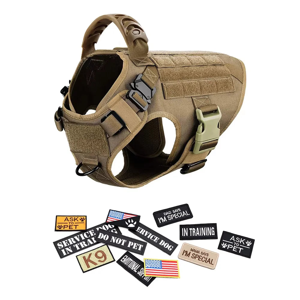Tactical Military Nylon Dog Harness Vest Accessories Set