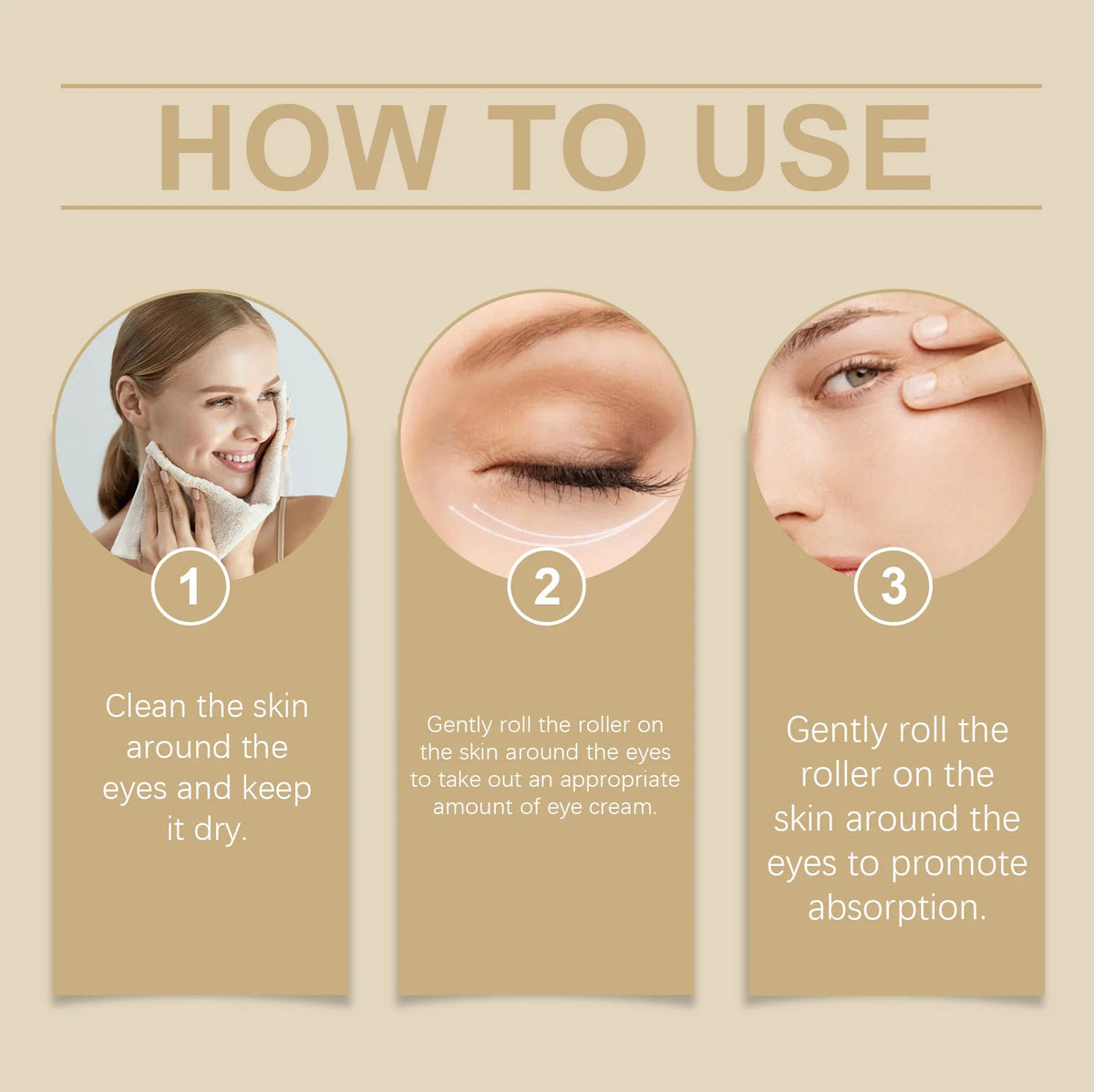 US Local JAYSUING Coffee Eye Cream 20g 360 Roller Rollerball Improve Dullness Anti Aging Anti Wrinkle Firm Skin Reduce Puffiness Daily Eye Care For Women