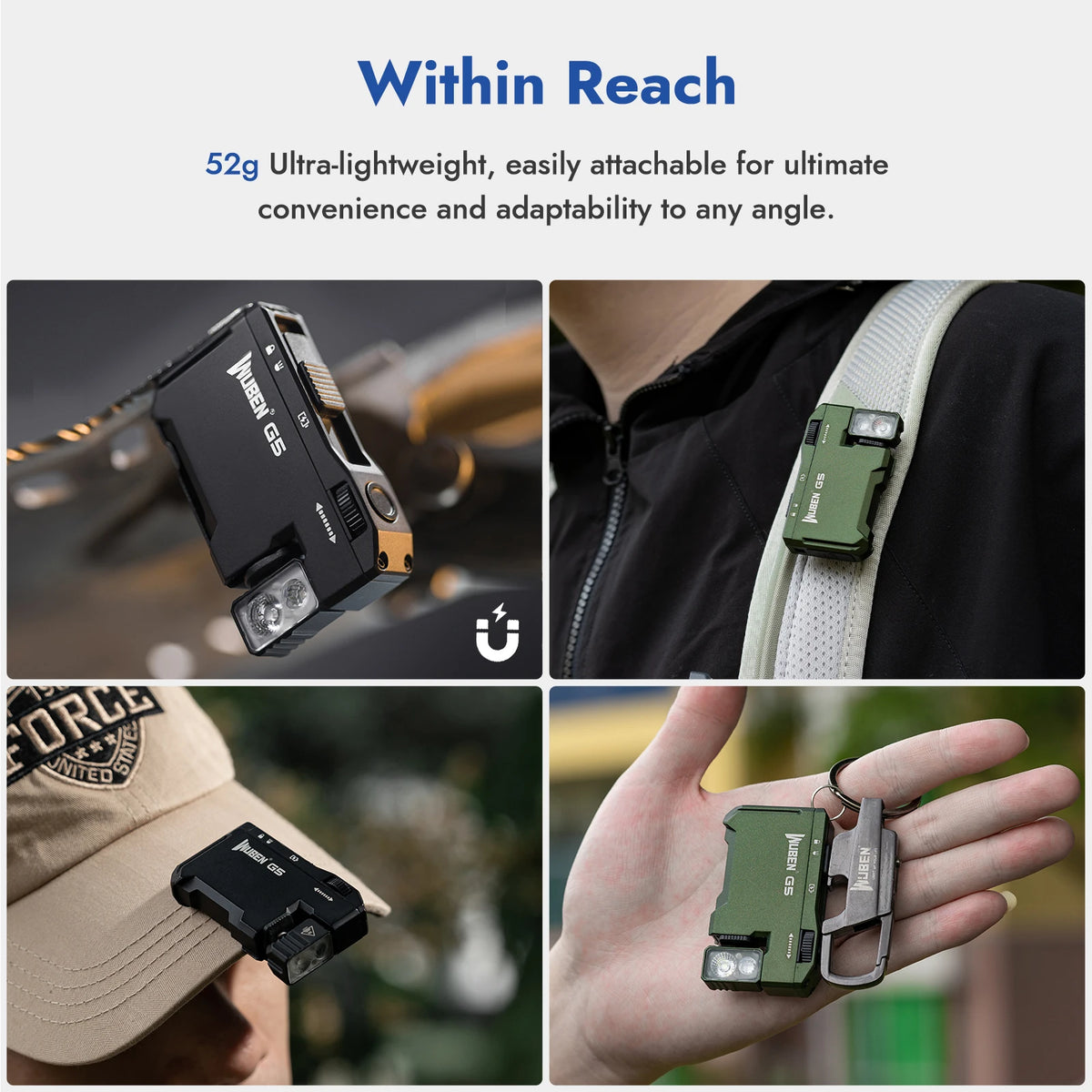 Wuben G5 Magnetic Led Flashlight Usb C Rechargeable Edc