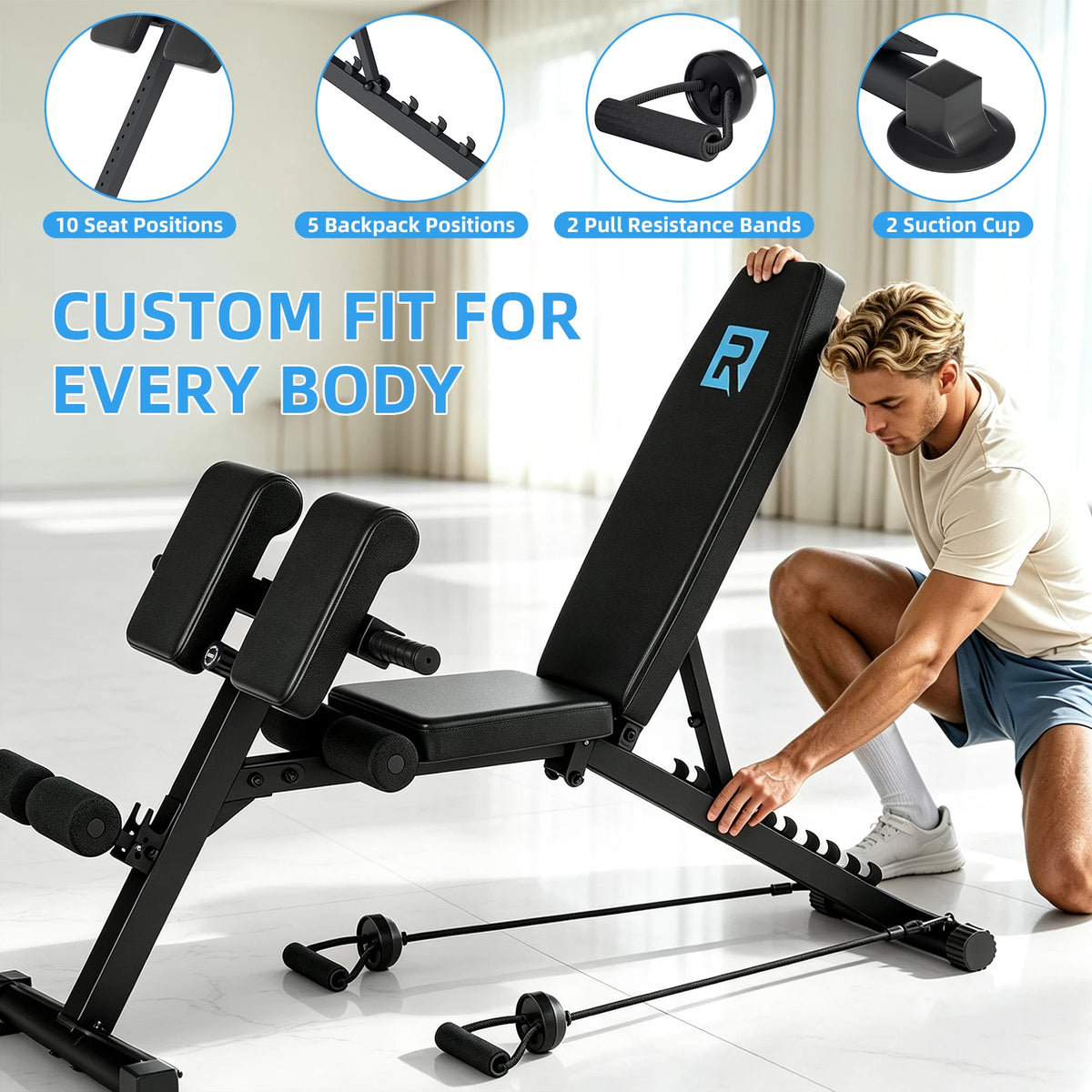 Adjustable Multifunctional Roman Chair For Home Core Strength Training