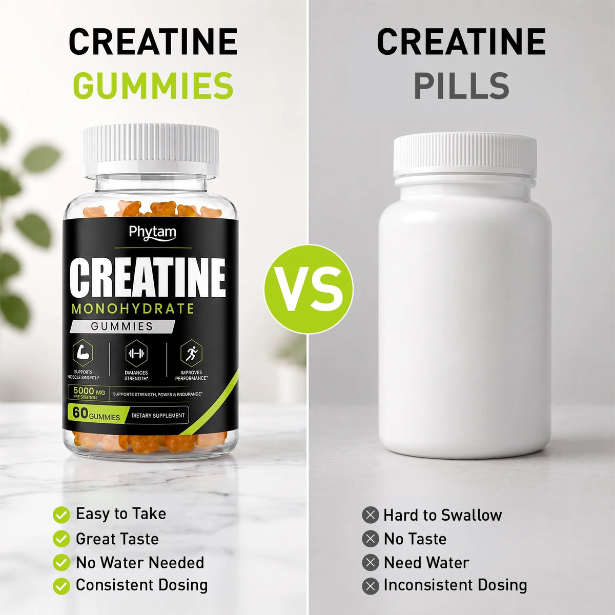 Phytam Charge Creatine Monohydrate Bear Gummies For Athletic Performance