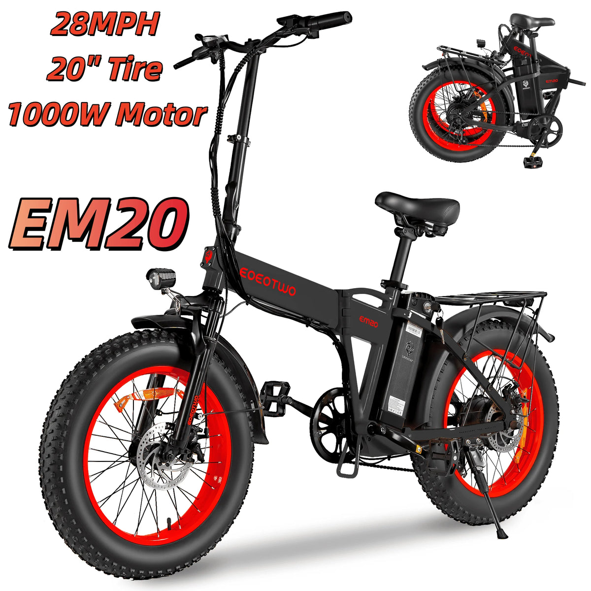 Eoeotwo 1000W Fat Tire Electric Bike For Adult Commuters