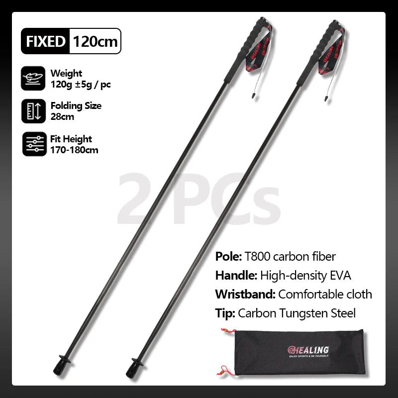 Okhealing Carbon Fiber Antishock Trekking Poles For Hiking And Camping