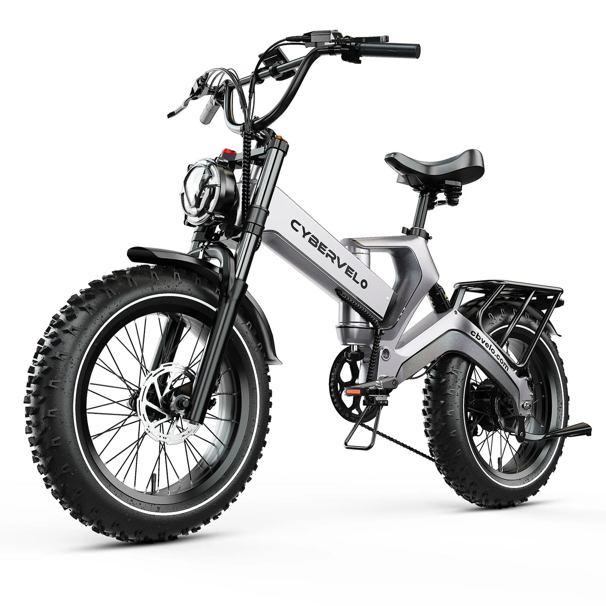 Cybervelo 2000W 3000W Peak EK6 Max EK6 2.0 Adults Folding Ebike 48V 40Ah Removable Waterproof Battery 30+MPH 150 Miles All Terrain Off Road Commute Electric Bicycle