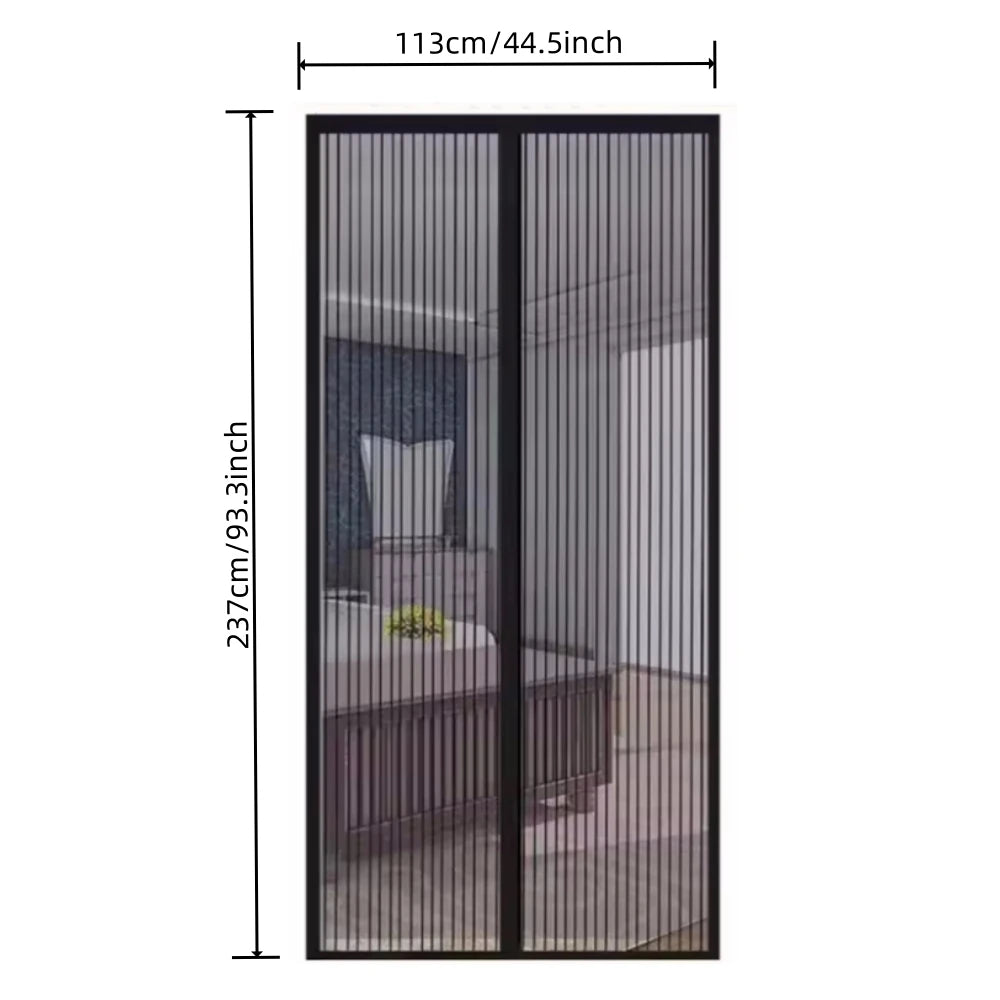 Magnetic Fiberglass Mosquito Door Curtain With Pet Resistant Mesh