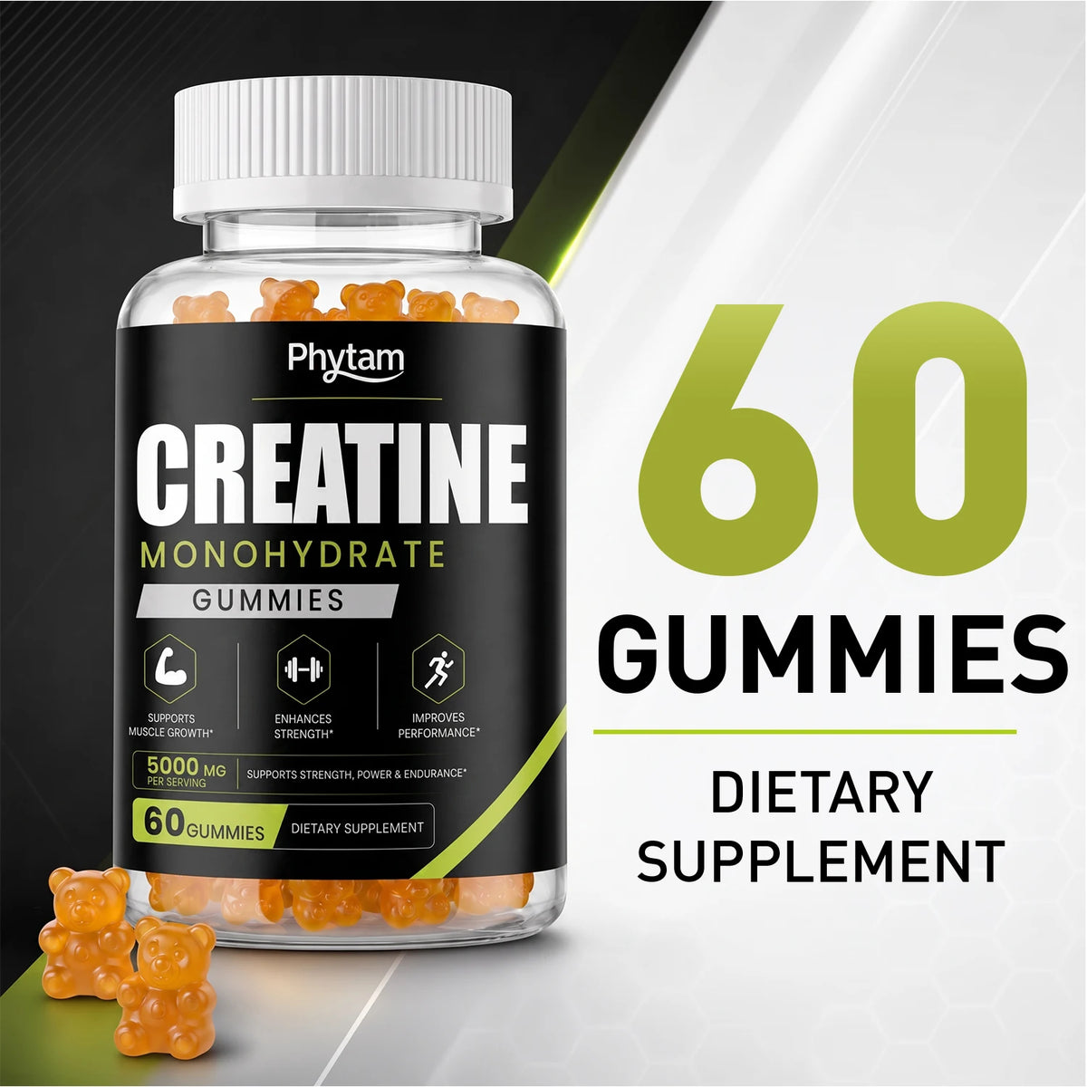 Phytam Charge Creatine Monohydrate Bear Gummies For Athletic Performance
