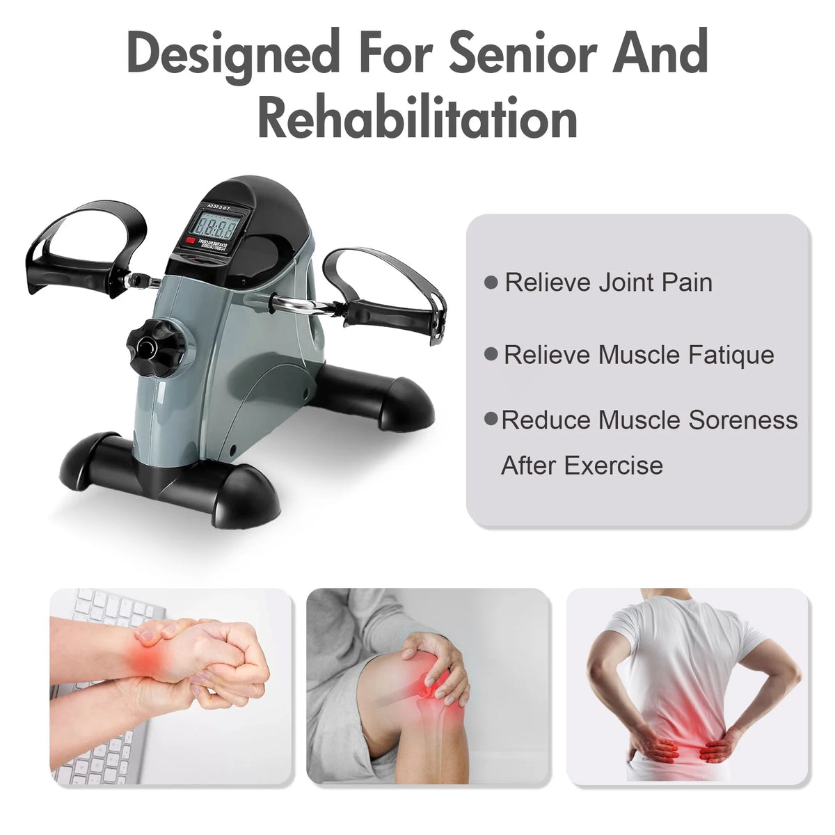 Mini Motorized Pedal Exerciser Featuring Digital LCD Display