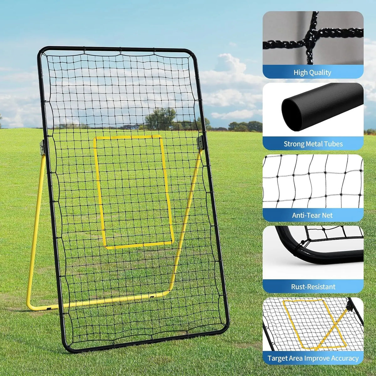 Tacleekii 7×4 ft Volleyball Rebounder Net Adjustable Bounce‑Back Trainer  for Bumping Spiking Setting Practice