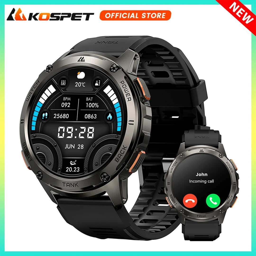 KOSPET TANK T3 Smartwatch With Bluetooth Calling And Fitness Tracking