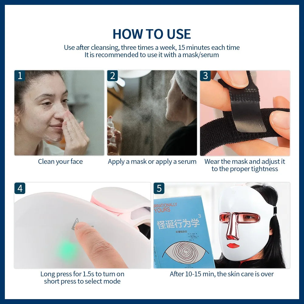 Foreverlily Wireless LED Photon Face Mask For Skin Rejuvenation Tightening