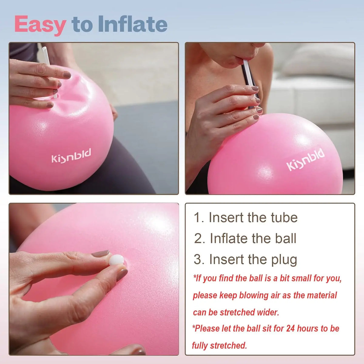 Kisnbld Anti Burst Mini Pilates Ball For Core Stability