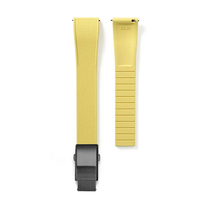 FKM Fluoro Rubber Watch Band With Quick Release Folding Buckle