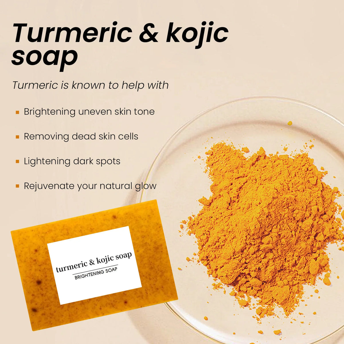 Natural Turmeric Handmade Facial And Body Brightening Soap Bar