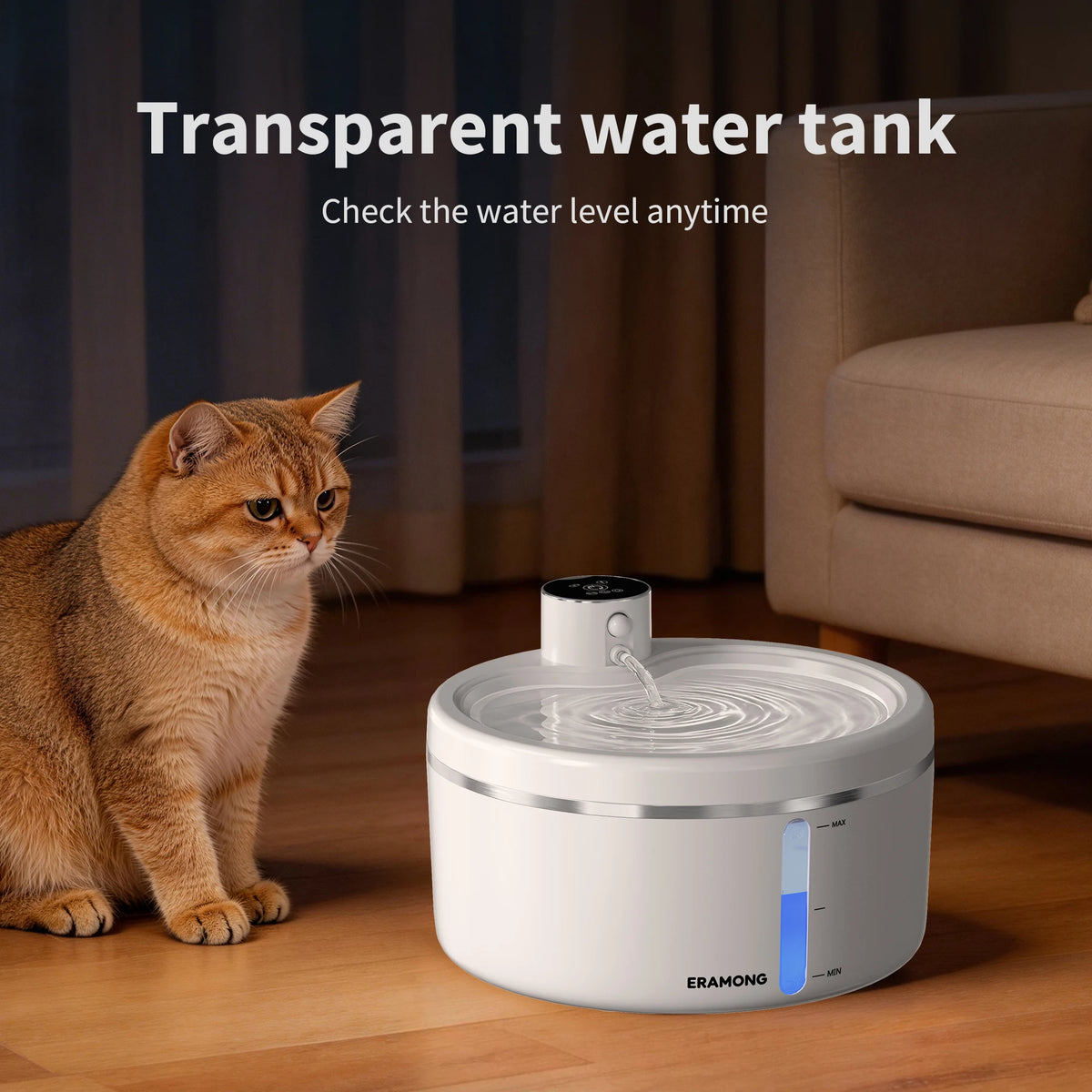 ERAMONG Wireless Intelligent Pet Water Fountain Dispenser