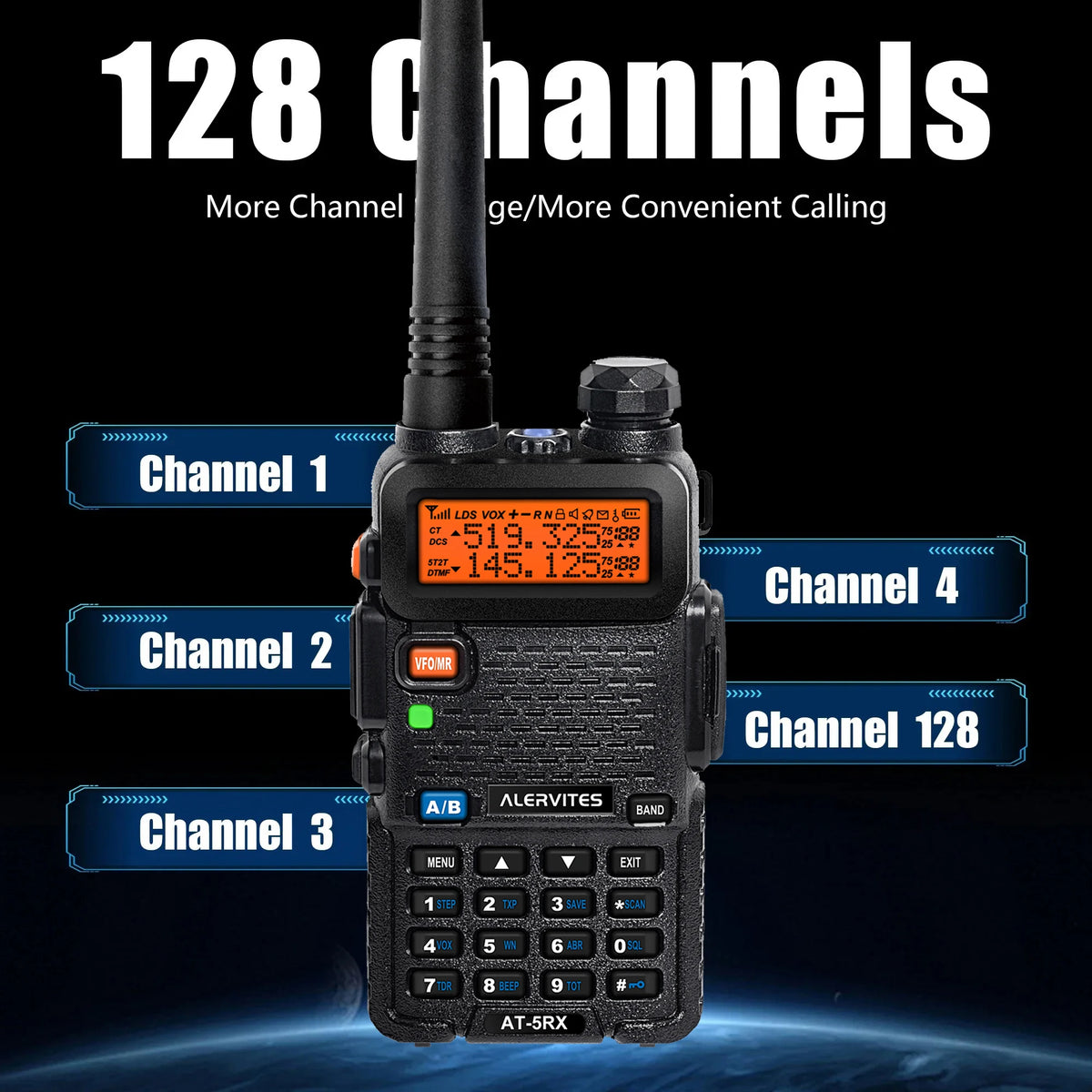 ALERVITES AT-5RX Dual Band High Power Portable Two Way Radios
