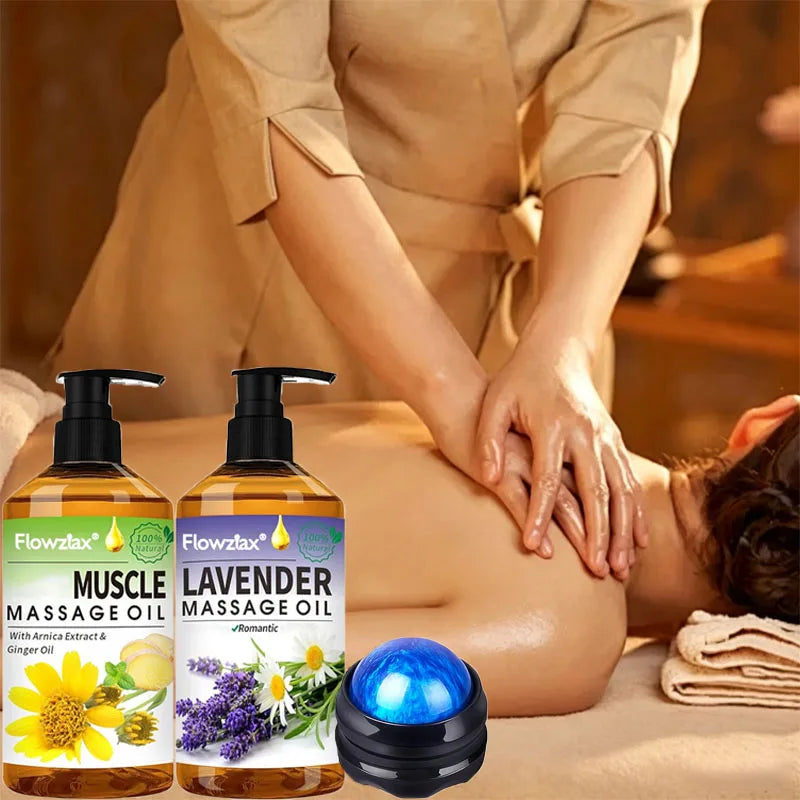 Pure Castor Oil Moisturizer Hair Skin Nails With Massage Balls