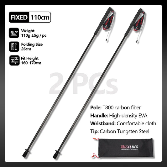 Okhealing Carbon Fiber Antishock Trekking Poles For Hiking And Camping