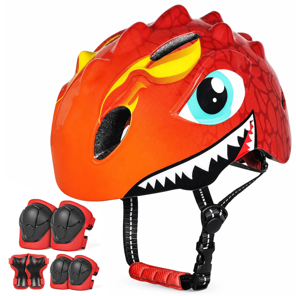 Victgoal Kids Bike Helmet Protective Gear Set With Pads And Bell