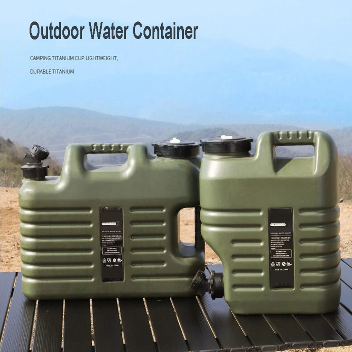 Collapsible Water Tank Carrier With Spigot For Camping Hiking