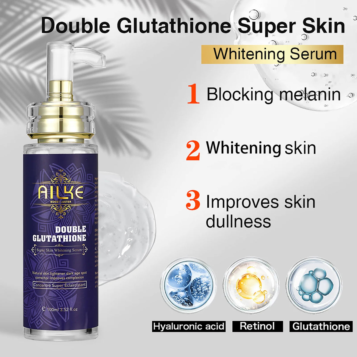 AILKE Glutathione Brightening Skin Care Kit With Lotion And Serum