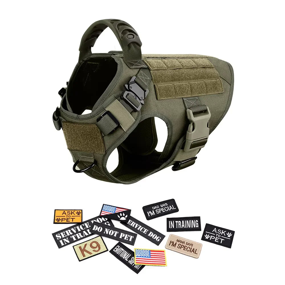 Tactical Military Nylon Dog Harness Vest Accessories Set