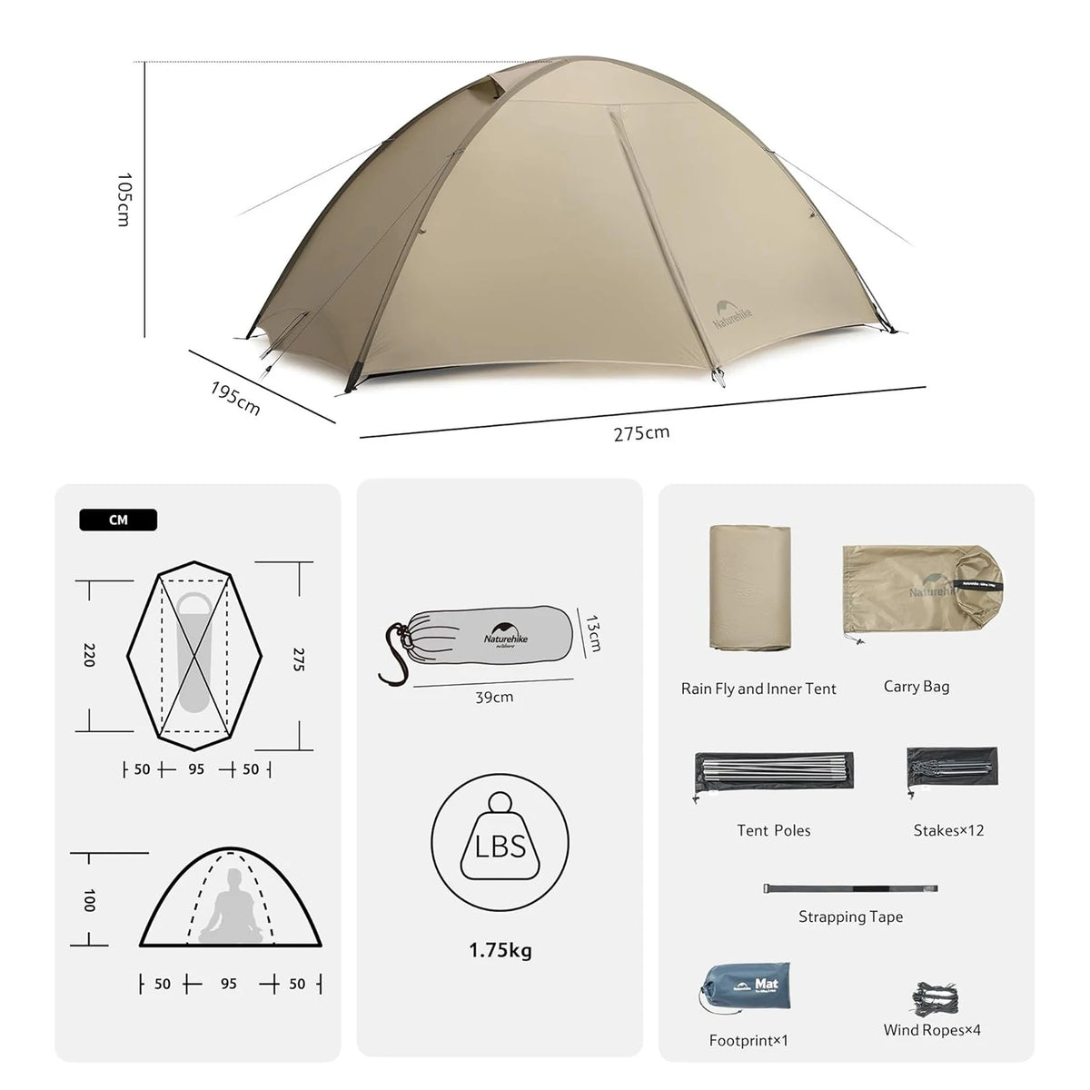Naturehike Giling UL PRO Waterproof Backpacking Tent
