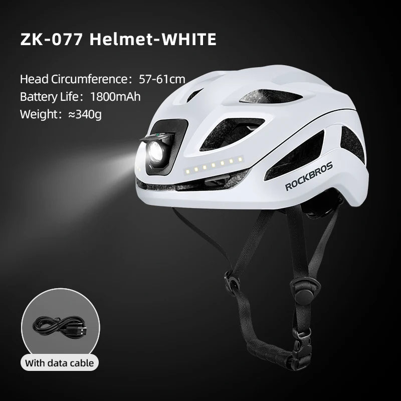 Rockbros Rechargeable Led Cycling Helmet For Night Safety