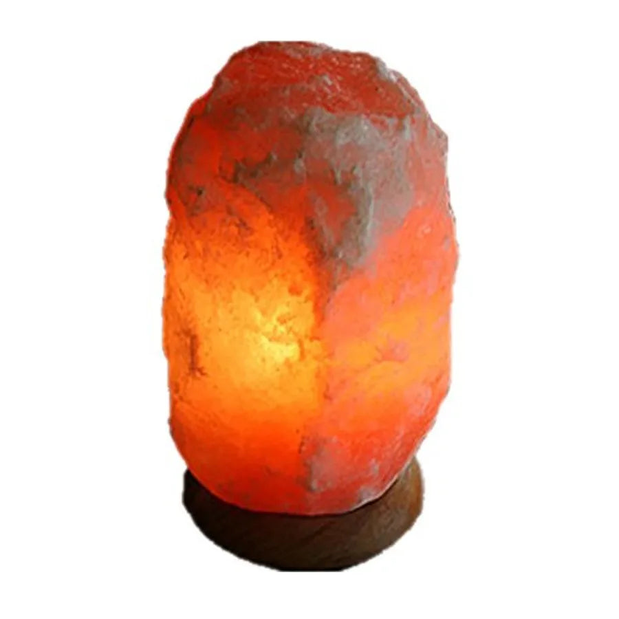Natural Hand Carved Himalayan Salt Lamp With Wooden Base